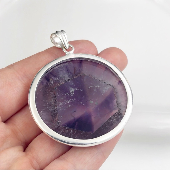 Sterling Silver 925 Jewelry Set Star Amethyst Pendant & Multi Bracelet - Picture 8 of 11